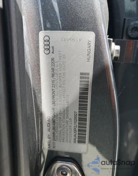 2018 Audi A3 Premium из США, поврежденный, VIN WAUAUGFF2J1029327